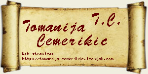 Tomanija Čemerikić vizit kartica